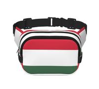 Square Waist Bag - Unique Stylish Flag of Hungary Print, Lightweight and Breathable Travel Waist Pack