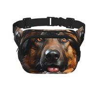 Square Waist Bag - Unique Stylish German Shepherd Print, Lightweight and Breathable Travel Waist Pack