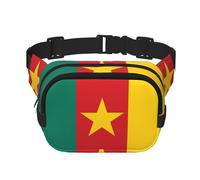 Square Waist Bag with Stylish Flag of Cameroon Print â€“ Breathable Double Layer Design for Outdoor Sport and Travel
