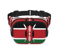 Square Waist Bag with Stylish Flag of Kenya Print â€“ Breathable Double Layer Design for Outdoor Sport and Travel