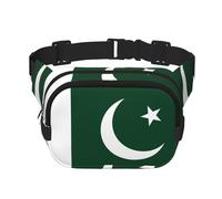 Square Waist Bag with Stylish Flag of Pakistan Print â€“ Breathable Double Layer Design for Outdoor Sport and Travel