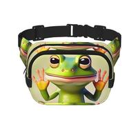 Square Waist Bag with Stylish The funny frog doing yoga Print â€“ Breathable Double Layer Design for Outdoor Sport and Travel