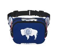 Square Waist Bag with Stylish Wyoming State Flag Print â€“ Breathable Double Layer Design for Outdoor Sport and Travel