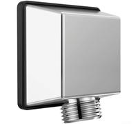 Square Wall Elbow Shower Bracket for Handheld Head - Adjustable Copper Holder with Chrome Finish - 19-25mm Slide Bar Clamp UK(A)