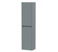 Square Wall Hung 2 Door Tall Bathroom Unit, 350mm - Matt Coastal Grey