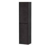 Square Wall Hung 2 Door Tall Bathroom Unit, 350mm - Textured Matt Metallic Slate
