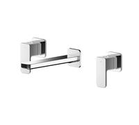 Square Wall Mount 3 Tap Hole Basin Mixer Tap Chrome Balterley Silver One Size