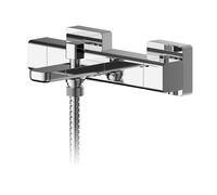 Square Wall Mount Thermostatic Bath Shower Mixer Bar Valve Tap - Chrome