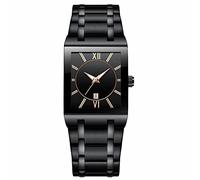Square Watches for Men and Women Stainless Mens Square Watch with Date Analog Quartz Fashion Wristwatch Pocket Watch with (E, One Size)