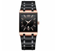 Square Watches for Men and Women Stainless Mens Square Watch with Date Analog Quartz Fashion Wristwatch Easy Read Watches for Men (C, One Size)