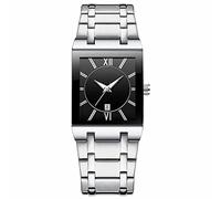 Square Watches for Men and Women Stainless Mens Square Watch with Date Analog Quartz Fashion Wristwatch Easy Read Watches for Men (G, One Size)