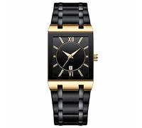 Square Watches for Men and Women Stainless Mens Square Watch with Date Analog Quartz Fashion Wristwatch Easy Read Watches for Men (D, One Size)