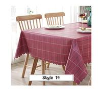 Square Waterproof Tablecloth 135x200cm - Rose and Checkered Table Cover for Dining Room, and Event Decoration