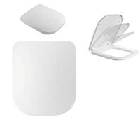 Square WC Toilet Seat with Top Fix Adjustable Hinges | Soft Close Lid | Quality Slim Profile Plastic, Quick Release for Easy Clean | Anti-Bacterial | Modern Luxury Design