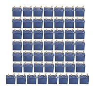 Square Wedding Candy Box with Golden Ribbon, 50Pcs Paperboard Gift Box for Party Anniversary, Elegant European Style Chocolate Box for Weddings Birthdays Christmas Engagement (trumpet blue starry sky