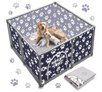 Square Whelping Box for Extra Tall Dog Puppies Whelping Playpen with Whelping Pad Dog Whelping Supplies Essential for Dogs Puppies Large Small Breed Dogs 120x120x63cm / 47.2x47.2x24.8"