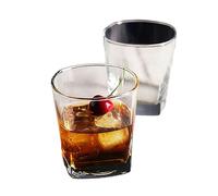 Square whiskey glass, household glass whiskey glass - large