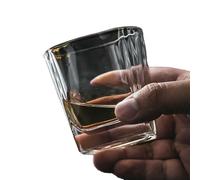 Square whiskey glass, household glass whiskey glass - small