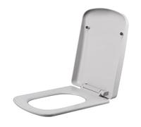 Square White Plastic Toilet Seat Cover Soft Close Quick Release Replacement Lid Easy to Clean and Install