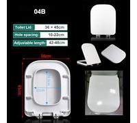 Square White Toilet Seat with Soft Close Quick Release Top Fix for Easy Installation - Simple Design for Regular Toilets Hygienic and Durable