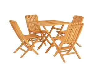 (square, without armrest) vidaXL Garden Dining Set Outdoor Table and Chairs 5 Piece Solid Wood Teak