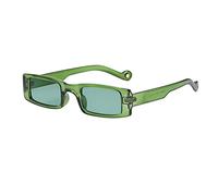 Square Womens Mens Sunglasses Integrated Minimalist Women Men Fashion Retro Street Shot Glasses Unisex PC Frame All Day Comfort Minimalist Women Large Sunglasses Vintage (Green, One Size)