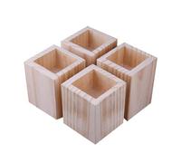 Square Wooden Bed Raisers 4pcs Solid Pine Furniture Risers for Heavy Beds, Sofas, Tables, Chairs Strong Natural Wood Elephant Feet, Multiple Heights & Sizes, No Assembly Needed(6 * 6 * 20cm)