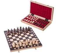 SQUARE - Wooden Chess Set - AMBASADOR Mini - 35 x 35 cm - Chessboard & Chess Pieces