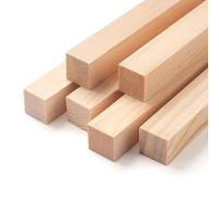 Square Wooden Dowel Rods Wood Square Dowels for Crafting, 6 PCS 25 x 380 mm Small Unfinished Wood Craft Sticks Hardwood Sticks Wooden Strips for Arts and DIYers, Miniature Buildings, Woodworking
