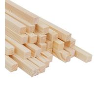 Square Wooden Dowels, Wooden Sticks for Crafts, 30 PCS 1/2" x 6" Square Wood Dowel Rods for Crafting, Unfinished Pine Hardwood Sticks for Woodworking Models Making Dollhouses Miniatures