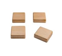 SIGEL BA211 Set of 4 powerful magnets, in wood, square, neodymium N42, 3.3 x 3.3 cm, Beige
