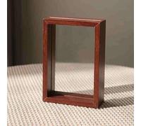 Square Wooden Photo Frame, Wooden Floating Glass Photo Frame Multicolor Multiple Sizes(Bruin,8 Inch [15 * 20cm])