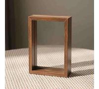 Square Wooden Photo Frame, Wooden Floating Glass Photo Frame Multicolor Multiple Sizes(Wood Color,8 Inch [15 * 20cm])