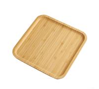 Square Wooden Serving Tray 20X20 25X25 30X30 Cm With Curved Edges For Kitchen Tableware And Food Service, Lightweight For Dining Table, Wedding, Party, Tea Or Bar Use, Wood Color (25x25x1.5cm)