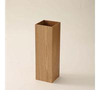 Square Wooden Umbrella Stand with Removable Water Tray Universal Cane Holder for Entryway Stylish Willow Color (16x16x50CM)