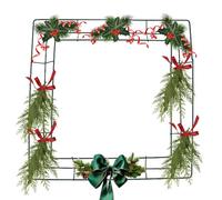Square Wreath Frame, Metal Wire Craft Ring, 11.81 Inches Seasonal Arrangements, Durable Wreath Form Base, Autumn Door Decorations for Holiday Party Décor, Floral Projects and Handmade Wreaths Use