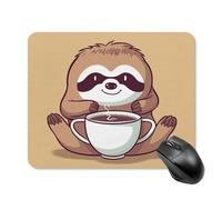 Square Yoga Animal Coffee Mouse Pad Non-Slip Rubber Small Cute Mouse Pad Mini Travel Gaming Mousepad Washable Funny Computer Mat Waterproof for Laptop Office Home Men Women