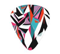 Square zebra pattern printed guitar picks, 12-piece set with thin, medium, and thick styles, comes with a storage case