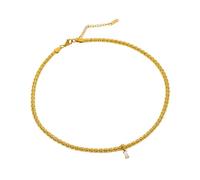 Square Zircon Embedded Pendant Necklace Handmade Clavicle Chain With Adjustable Length Accessory For Fashionable Women Copper Zircon Necklace