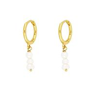 Square Zircon Pearl Real Hoop Earrings For Women Round Piercing Earring Jewelry Pendientes