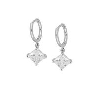 Square Zircon Pearl Real Hoop Earrings For Women Round Piercing Earring Jewelry Pendientes