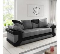 SquareBoxx Arlo Corded Fabric Sofa With Leather-Effect Arms 3 Seater