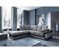 SquareBoxx Arlo Corded Fabric Sofa With Leather-Effect Arms Left Hand Facing Corner