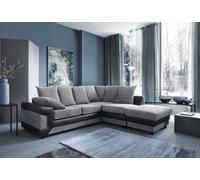 SquareBoxx Arlo Corded Fabric Sofa With Leather-Effect Arms Right Hand Facing Corner