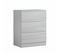 SQUAREBOXX Carlton 3 Drawer Cabinet in Gloss White - White