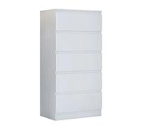 SQUAREBOXX Carlton 5 Drawer Cabinet in Matt White - White