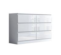 SQUAREBOXX Carlton 6 Drawer Cabinet in Gloss White - White