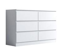 SQUAREBOXX Carlton 6 Drawer Cabinet in Matt White - White