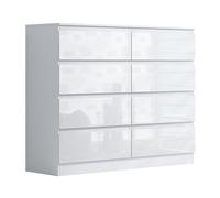 SQUAREBOXX Carlton 8 Drawer Cabinet in Gloss White - White