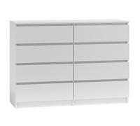 SQUAREBOXX Carlton 8 Drawer Cabinet in Matt White - White